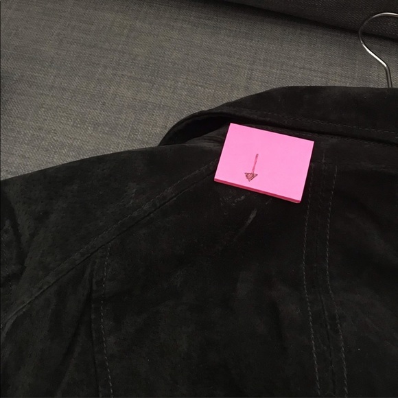 BLANK NYC Black 100% Suede Leather Moto Jacket - Picture 6 of 7